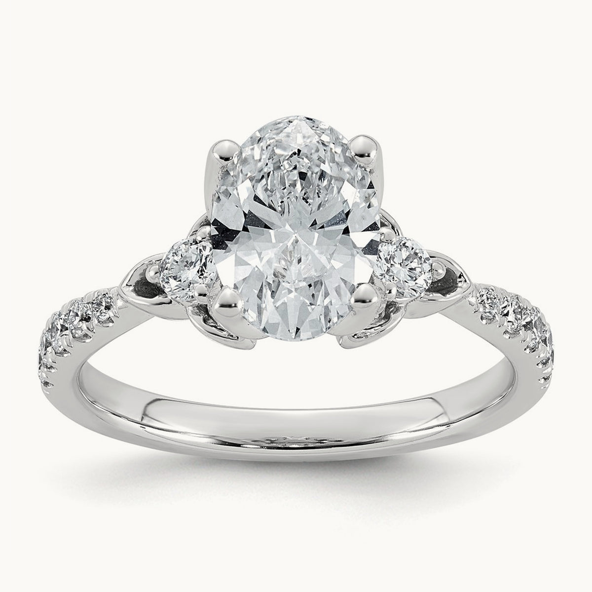 Oval Center Engagement Ring, 1 7/8-3 1/2 ct Lab-Grown Diamond