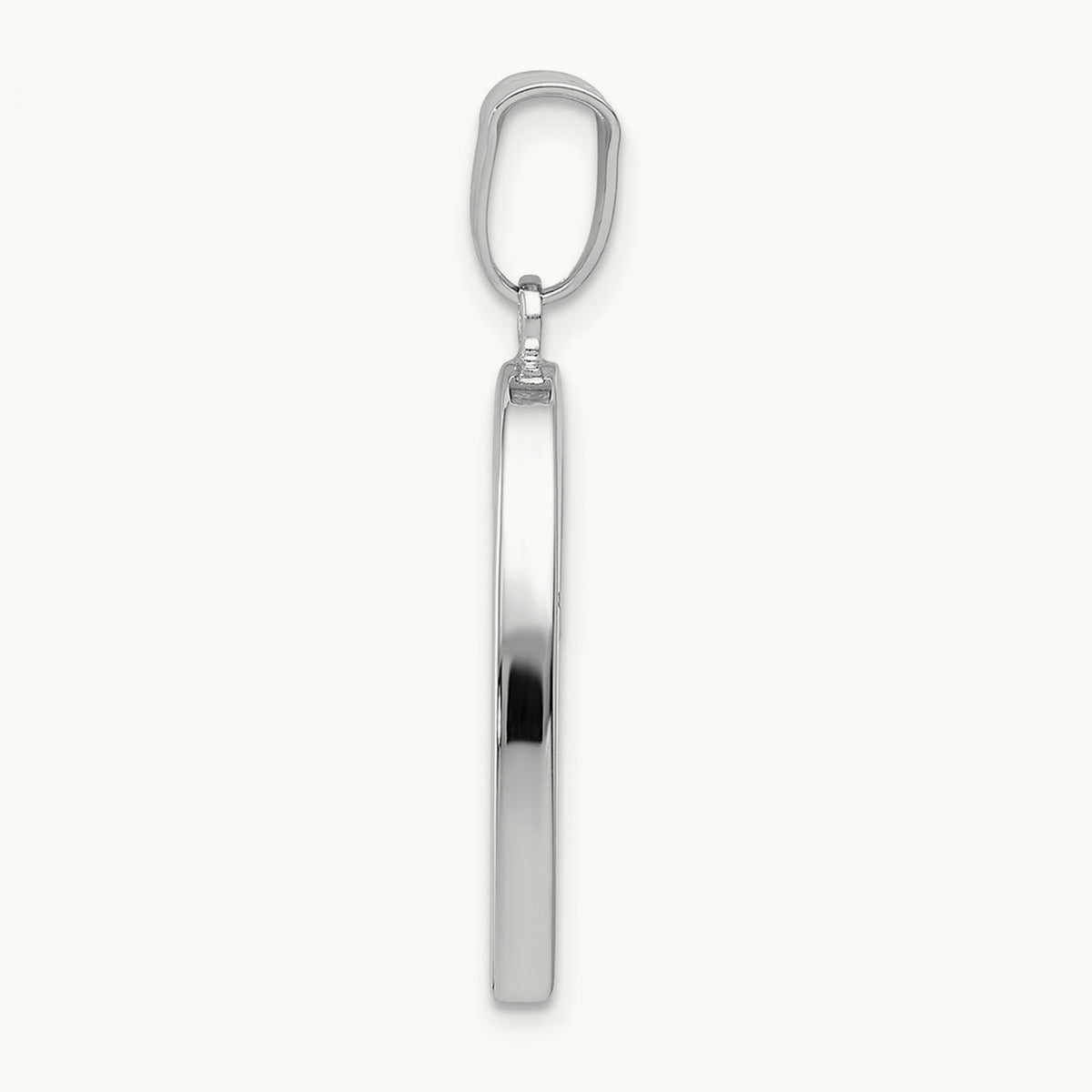 Polished Hollow Heart Pendant, 14K White Gold