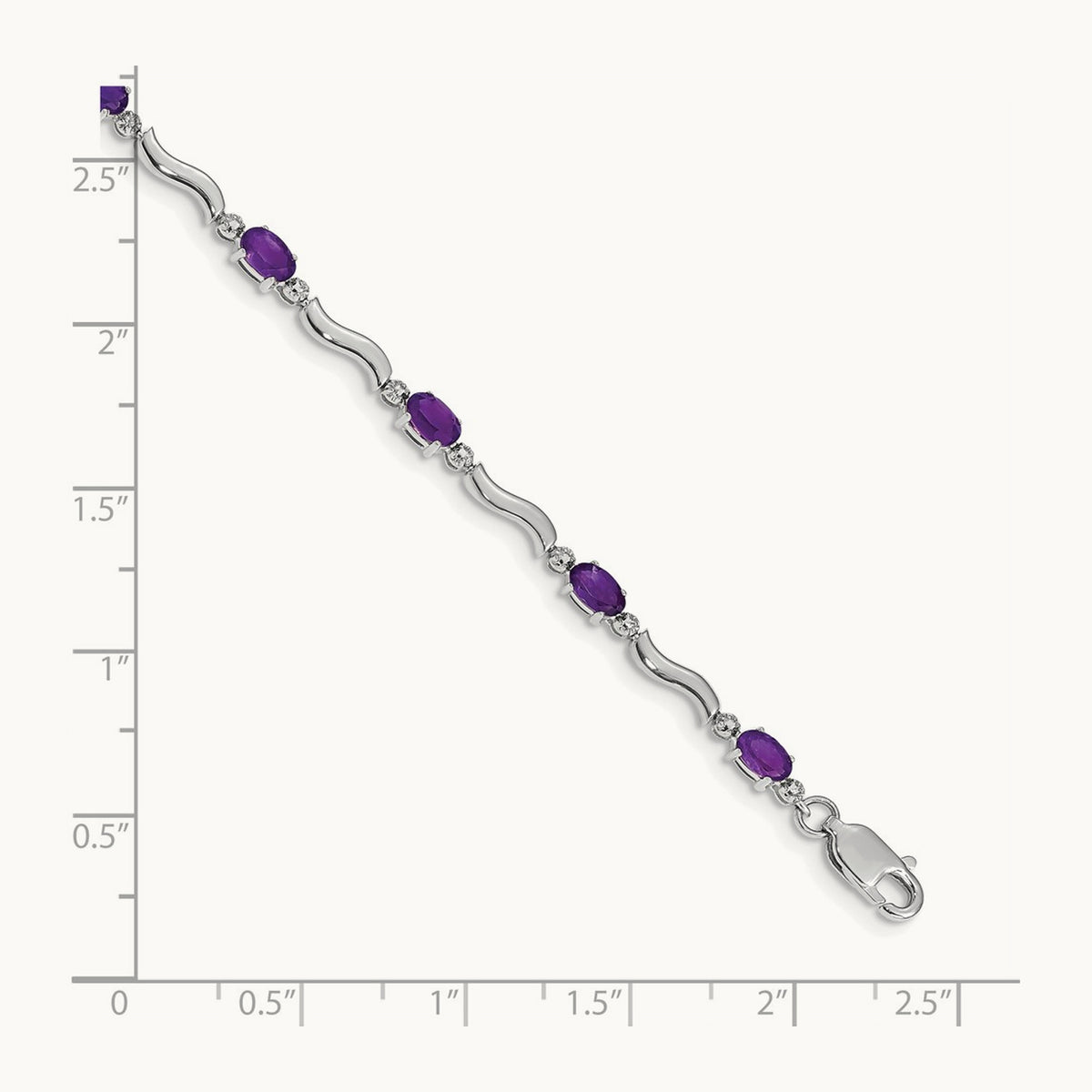 Diamond and Amethyst Bracelet — 14K White Gold