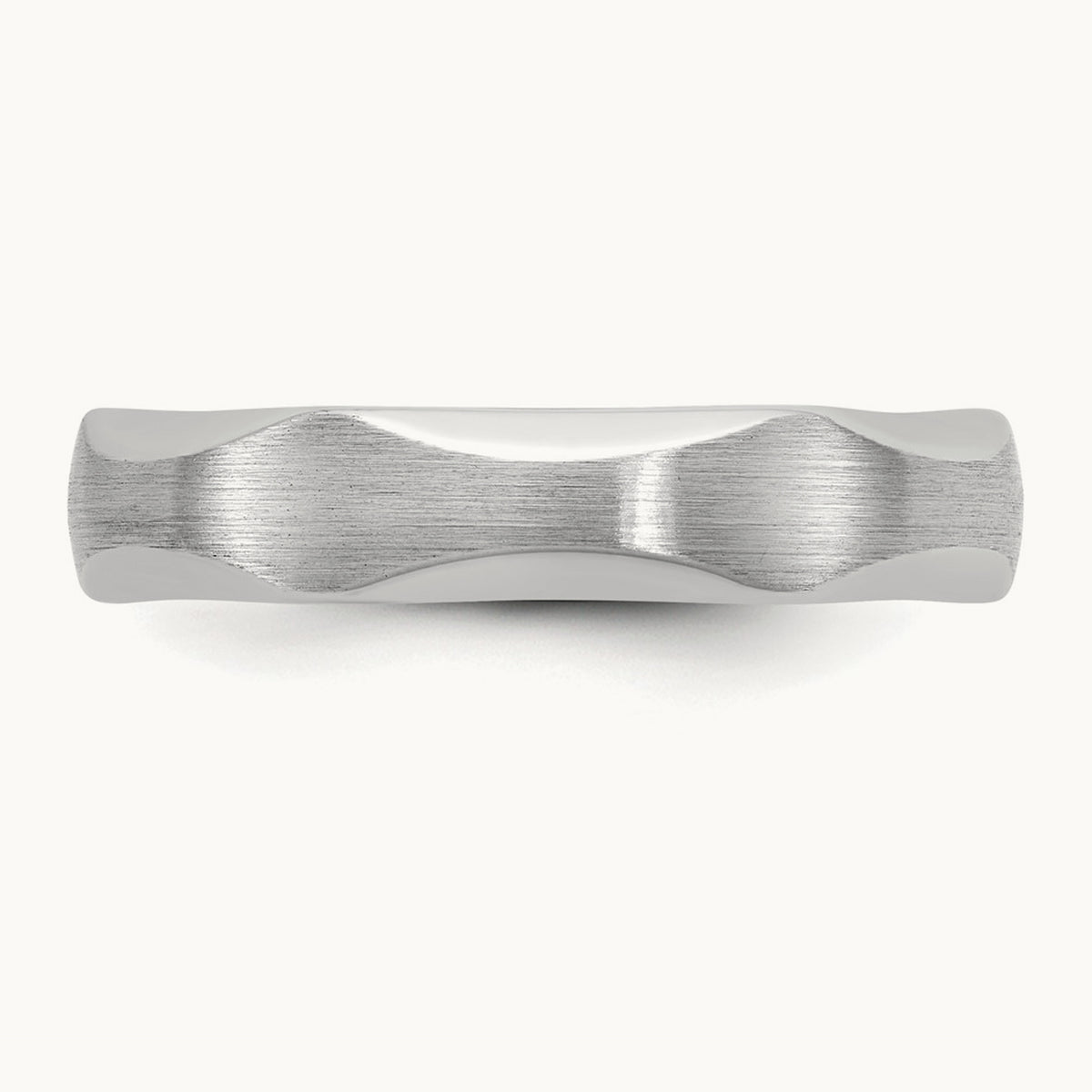 IB Goodman Men's Satin Ring, 4.7mm — 14K White Gold