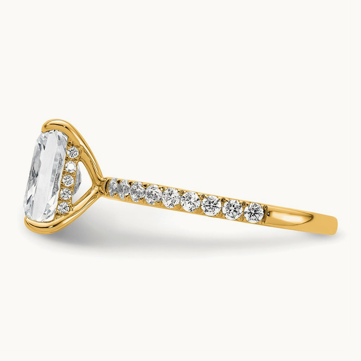Solitaire with Flair Engagement Ring, 1.25-2.25 ct tw Lab-Grown Diamond — 2 3/8 ct, VS/SI (Great), 14K Yellow Gold