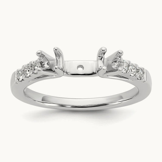 Semi-Mount Peg Set Engagement Ring, 0.50 ct tw Lab-Grown Diamond