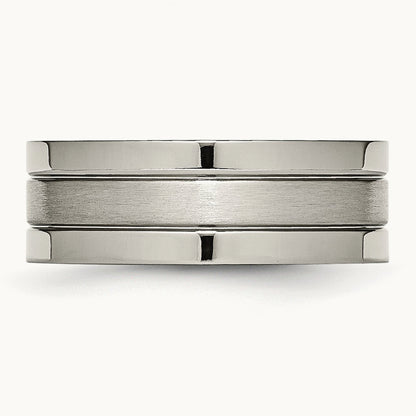 Brushed Center Grooved Band — photo set