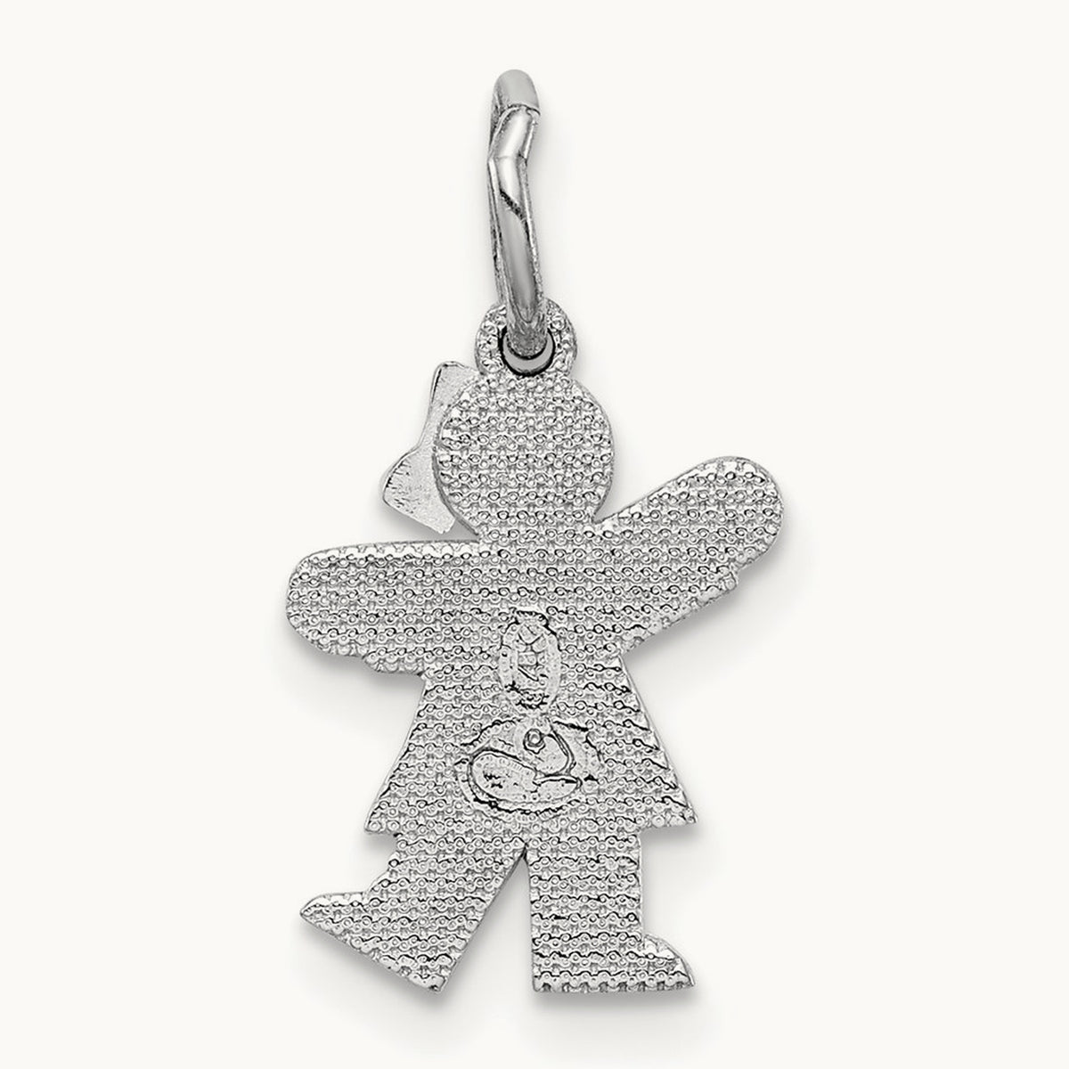 Mini Girl Kiss Charm — 14K White Gold