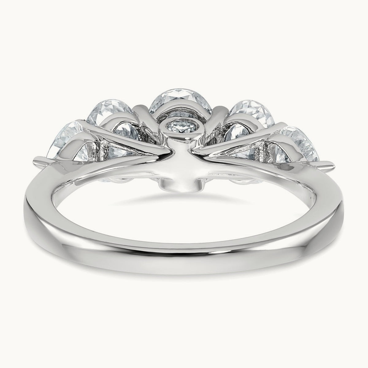 5 Stone Band, 2.00 ct tw Lab-Grown Diamond — 14K White Gold