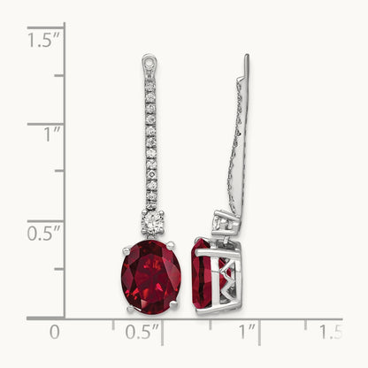 Created Ruby Earring Jackets, 0.50 ct tw Lab-Grown Diamond