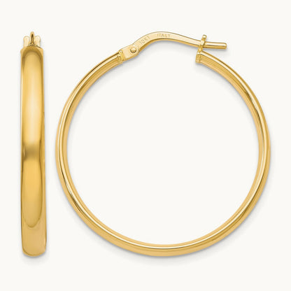 Polished Hoop Earrings, 10K Gold — Leslie's