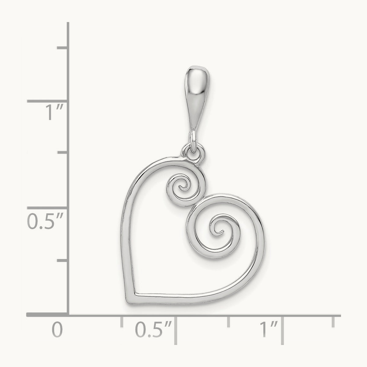 Heart Pendant, 14K White Gold
