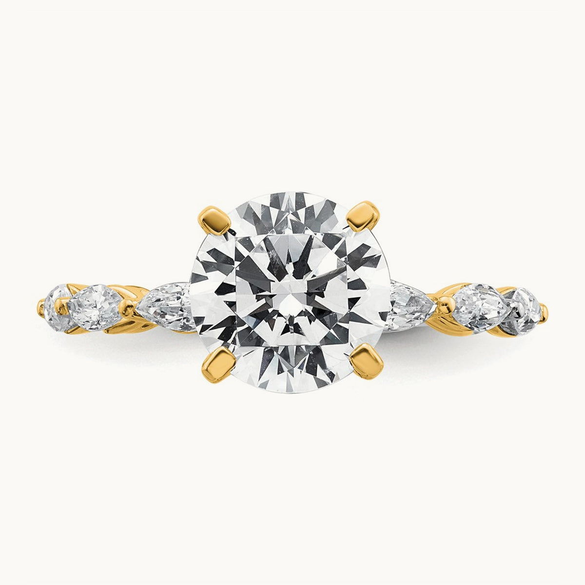 Round Semi-Mount Engagement Ring, 0.50 ct tw Lab-Grown Diamond — 14K Yellow Gold