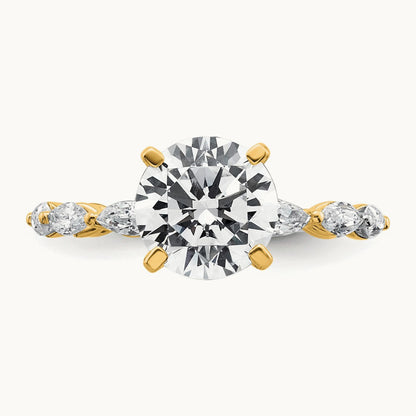 Round Semi-Mount Engagement Ring, 0.50 ct tw Lab-Grown Diamond — 14K Yellow Gold