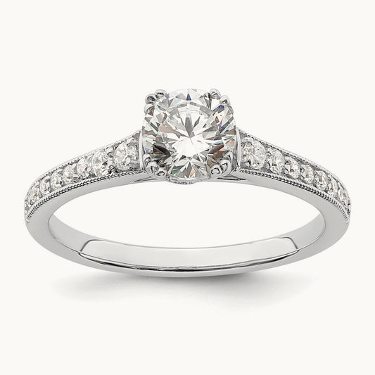 3/4ct Round Semi-Mount Engagement Dia Ring, 14K White Gold