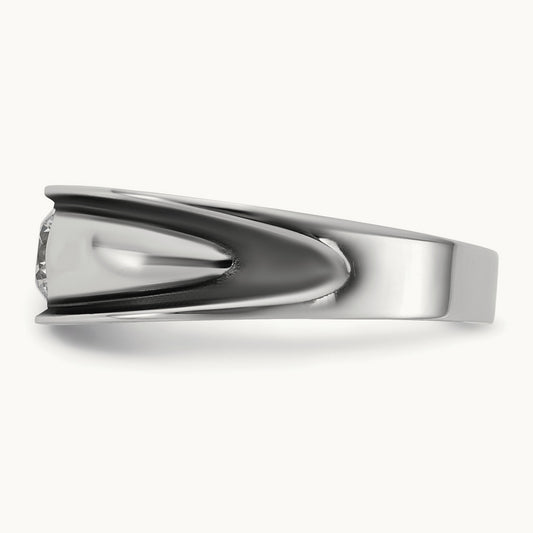 IB Goodman Black Rhodium Mens Complete 1/2ct Diamond Ring, 14K White Gold