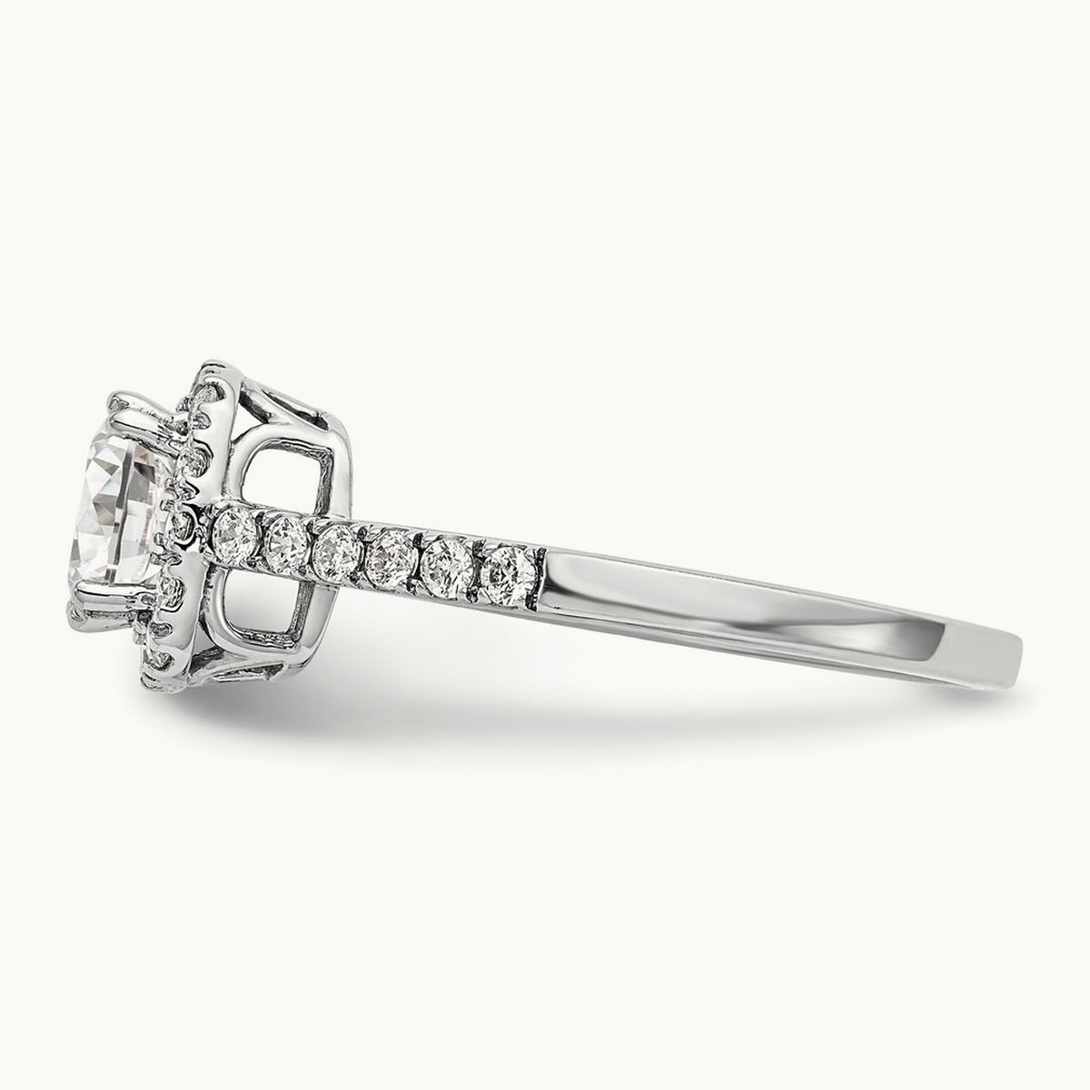 Cushion Semi-Mount Halo Engagement Ring — 3/8 ct (holds 7/8 ct center), VS/SI (Great), 7