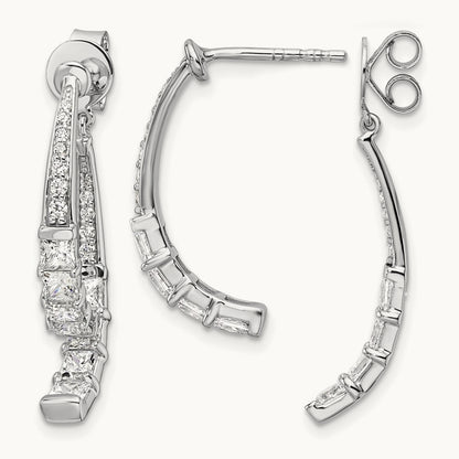 Front /Back Dangle Post Earrings, 2.50 ct tw Lab-Grown Diamond