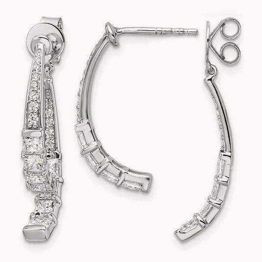Front /Back Dangle Post Earrings, 2.50 ct tw Lab-Grown Diamond