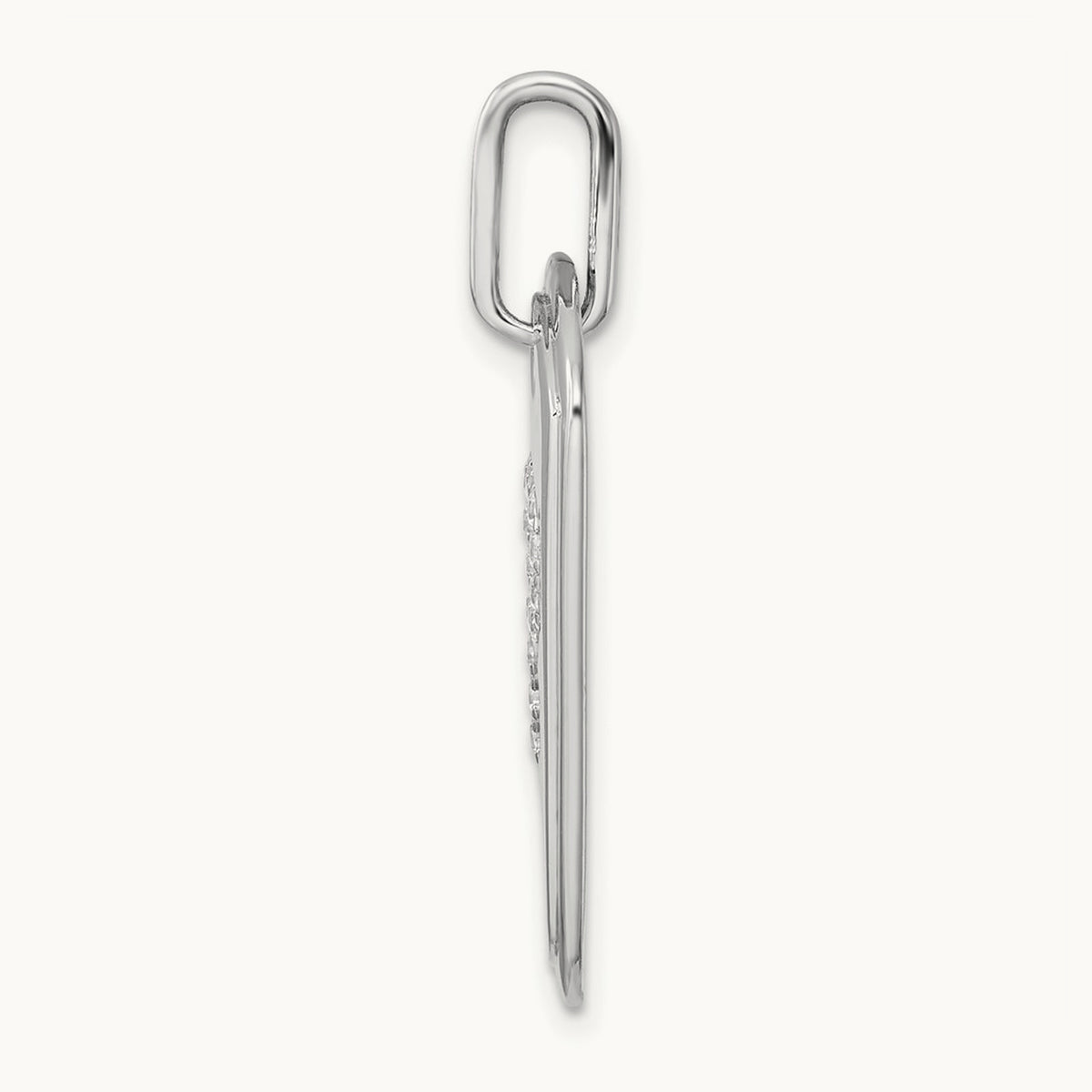 Diamond Dog Tag Charm — 14K White Gold, P