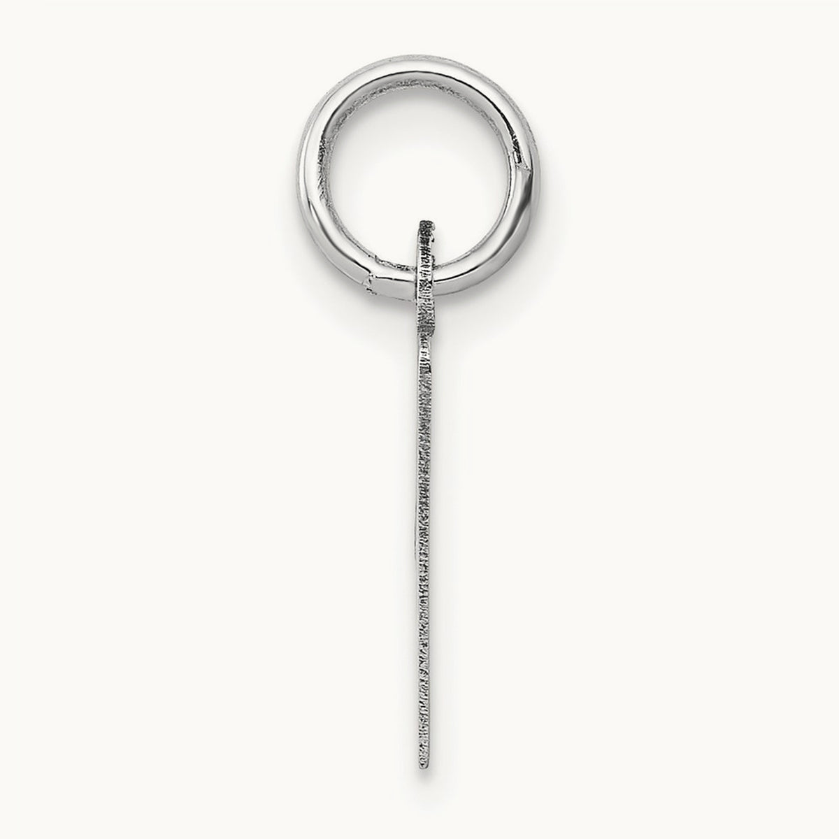 Small Slanted Block Initial Charm — 14K White Gold, V
