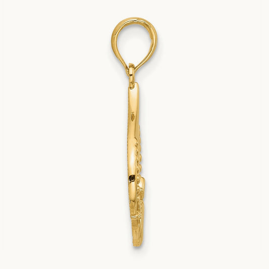 Polished Claddagh Pendant, 14K