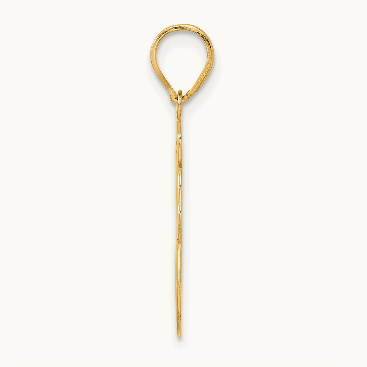 Brushed Border Script Number 88 Pendant, 14K