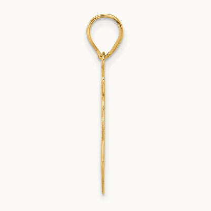 Brushed Border Script Number 88 Pendant, 14K