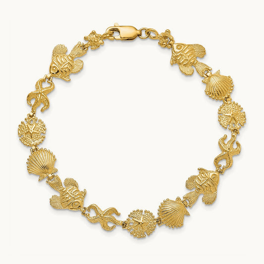 Sea Life Bracelet, 14K