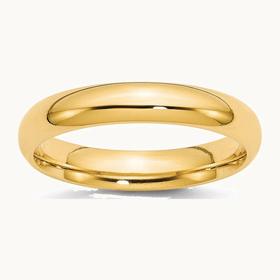 14K Yellow Gold 4mm Standard Weight Comfort Fit Wedding Band