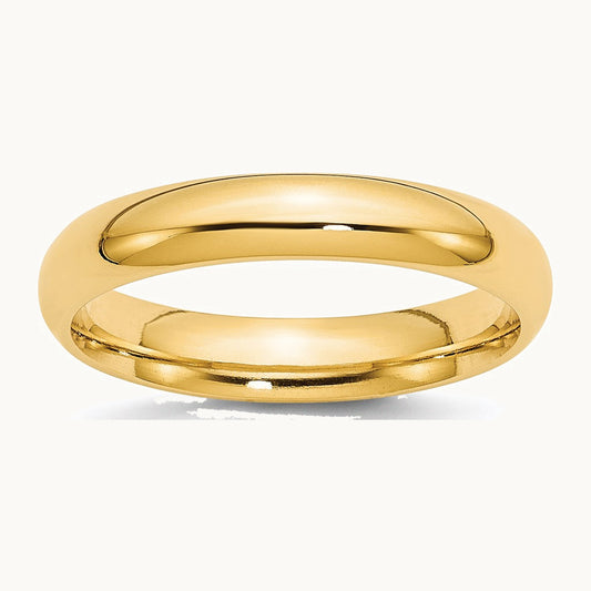 14K Yellow Gold 4mm Standard Weight Comfort Fit Wedding Band