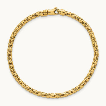 Polished Fancy Bracelet, 3.5mm, 14K