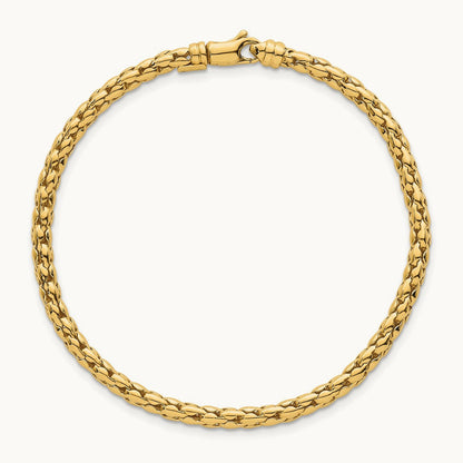 Polished Fancy Bracelet, 3.5mm, 14K