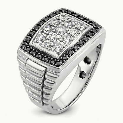Black Cluster Ring, 1.00 ct tw Lab-Grown Diamond