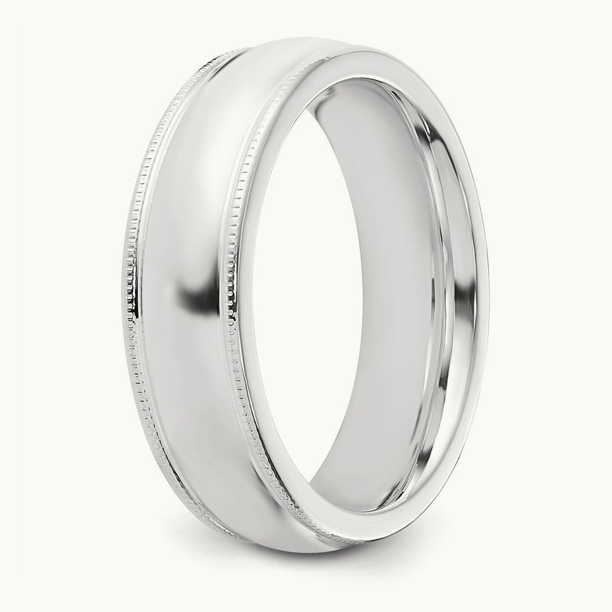 Comfort Fit Half Round Milgrain Band — photo set