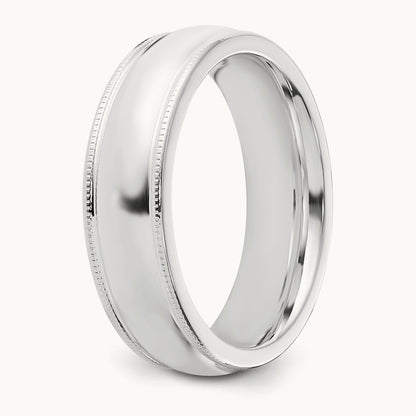 Comfort Fit Half Round Milgrain Band — photo set