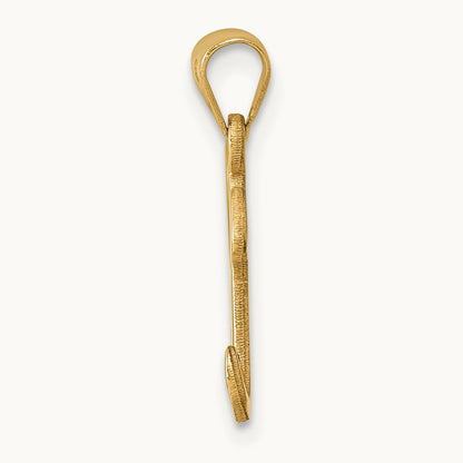 Script Letter K Initial Pendant, 14K Yellow Gold