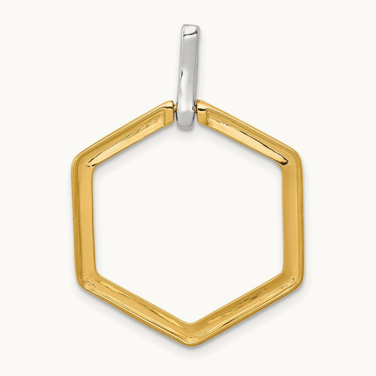 1/15ct. Diamond Fancy Hexagon Pendant, 14K Two-tone