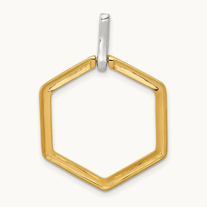 1/15ct. Diamond Fancy Hexagon Pendant, 14K Two-tone