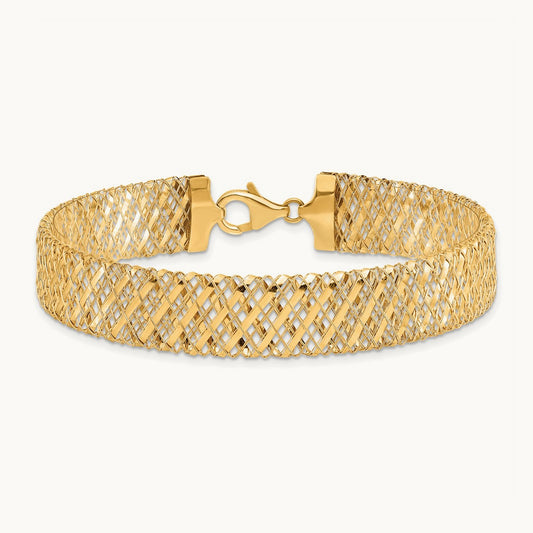 Fancy Stretch Bracelet, 14K — Leslie's