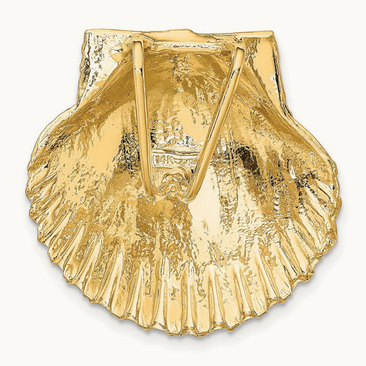 Fits Up To and 10mm Medium Scallop Shell Slide, 8mm, 14K