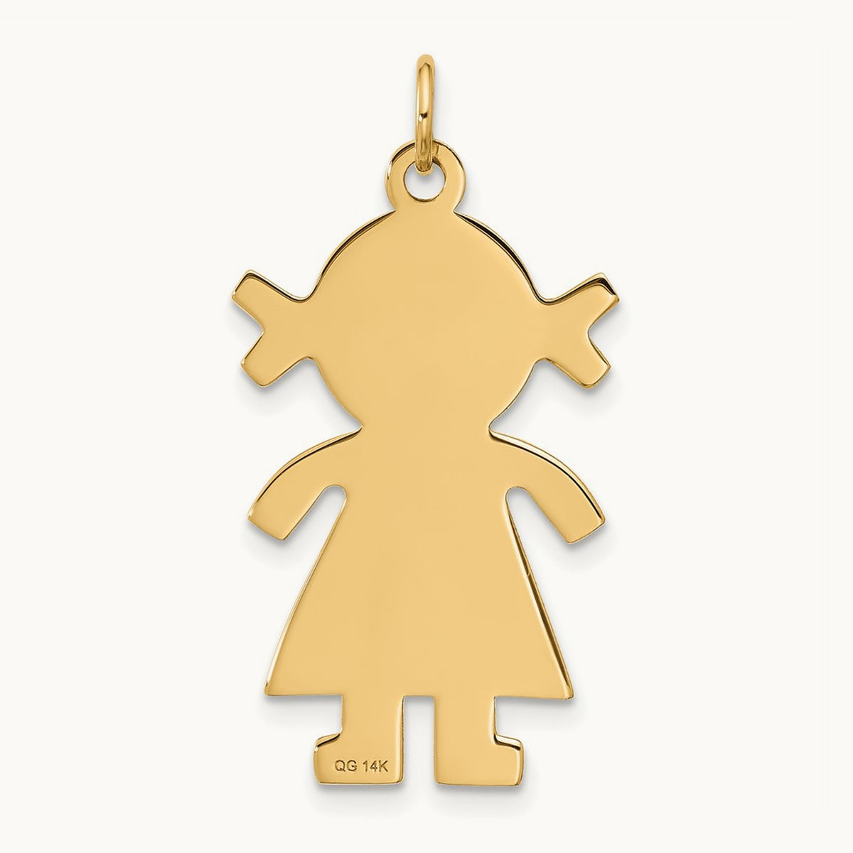 Satin Girl Charm, 14K