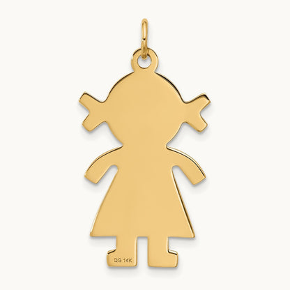 Satin Girl Charm, 14K