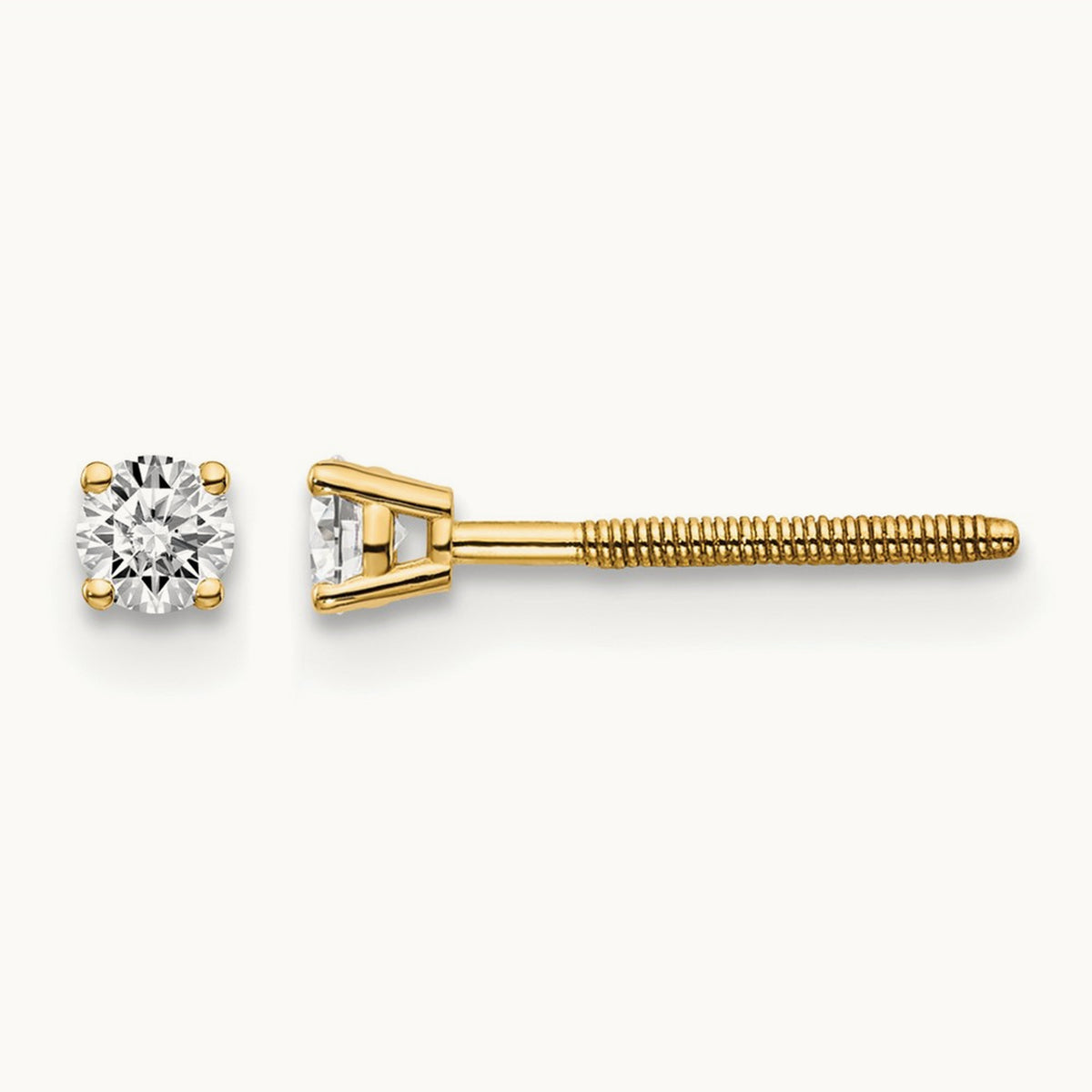 Round Diamond Stud Earrings — 14K Yellow Gold, 0.16 ct tw