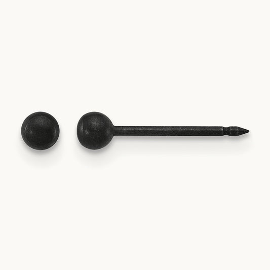 Inverness Stainless Steel Oxidized Ball Earrings, 3mm
