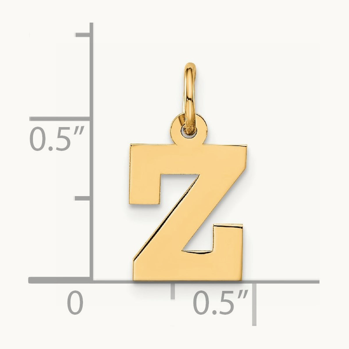 Small Block Initial Z Charm — 14K Yellow Gold