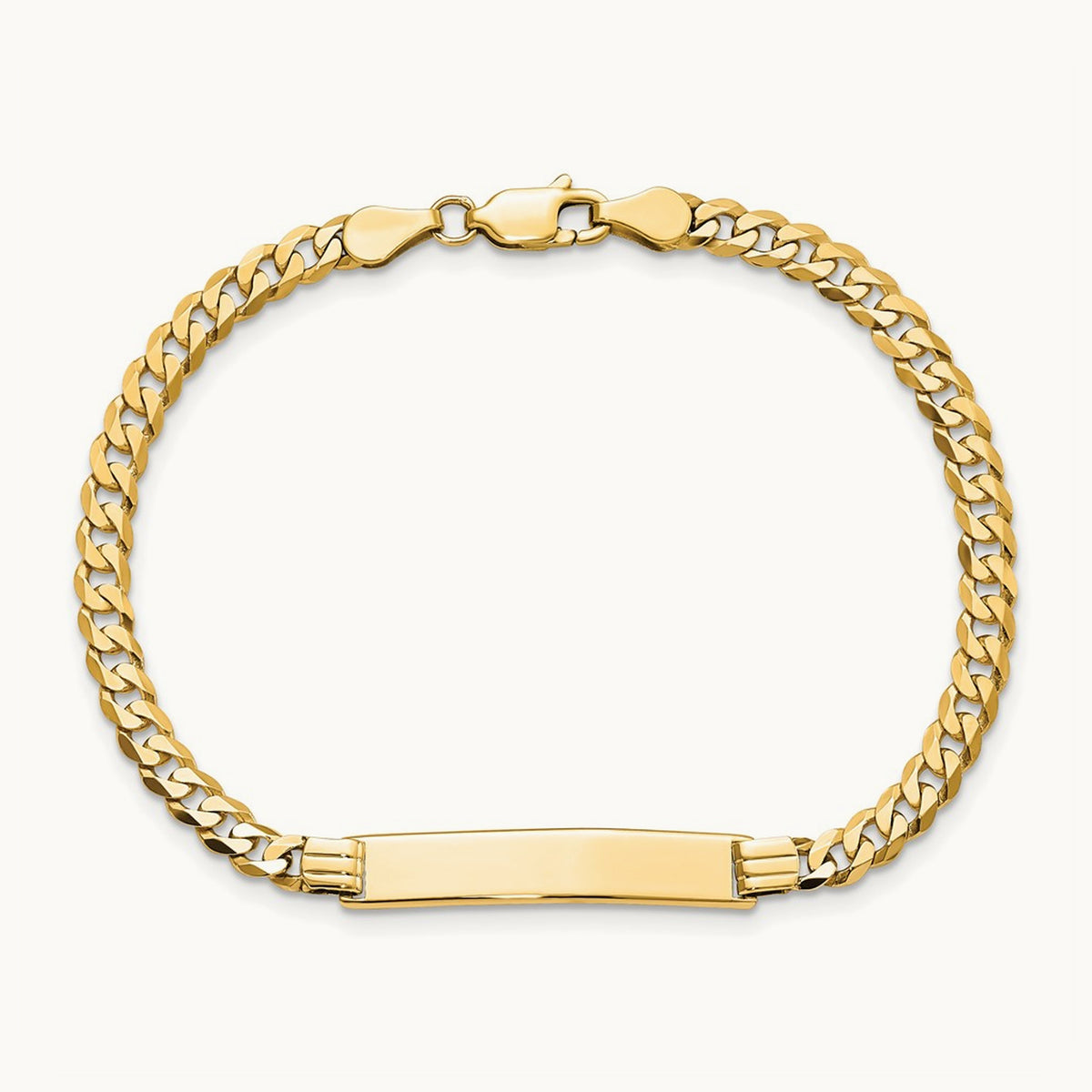 Flat Curb Link ID Bracelet, 14K