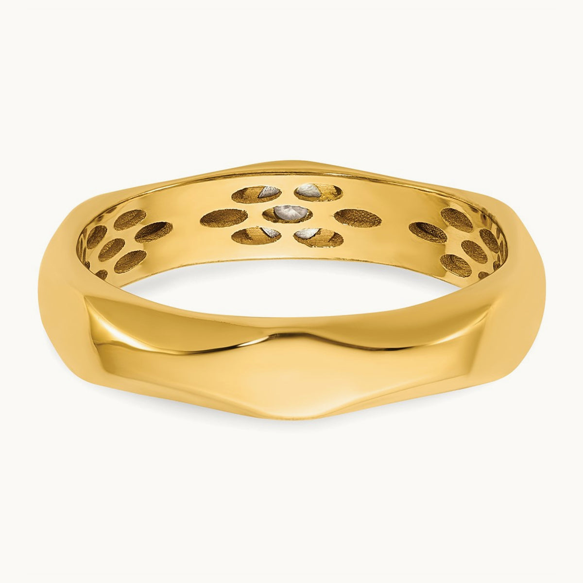 14ktt IB Goodman Mens Polished Complete 1/20ct Diamond Band Ring
