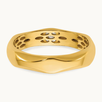 14ktt IB Goodman Mens Polished Complete 1/20ct Diamond Band Ring