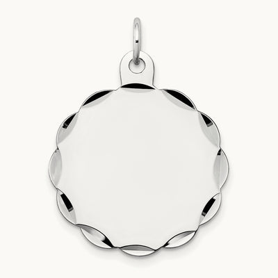 .018 Gauge Engraveable Scalloped Disc Charm — 29mm