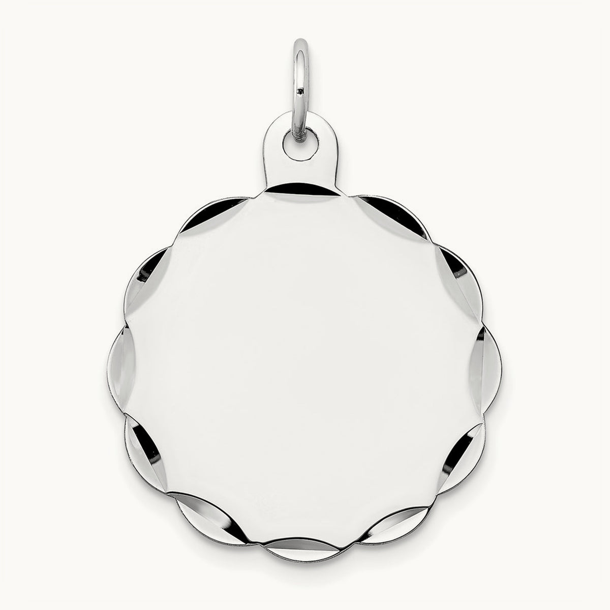 .027 Gauge Engraveable Scalloped Disc Charm — 29mm
