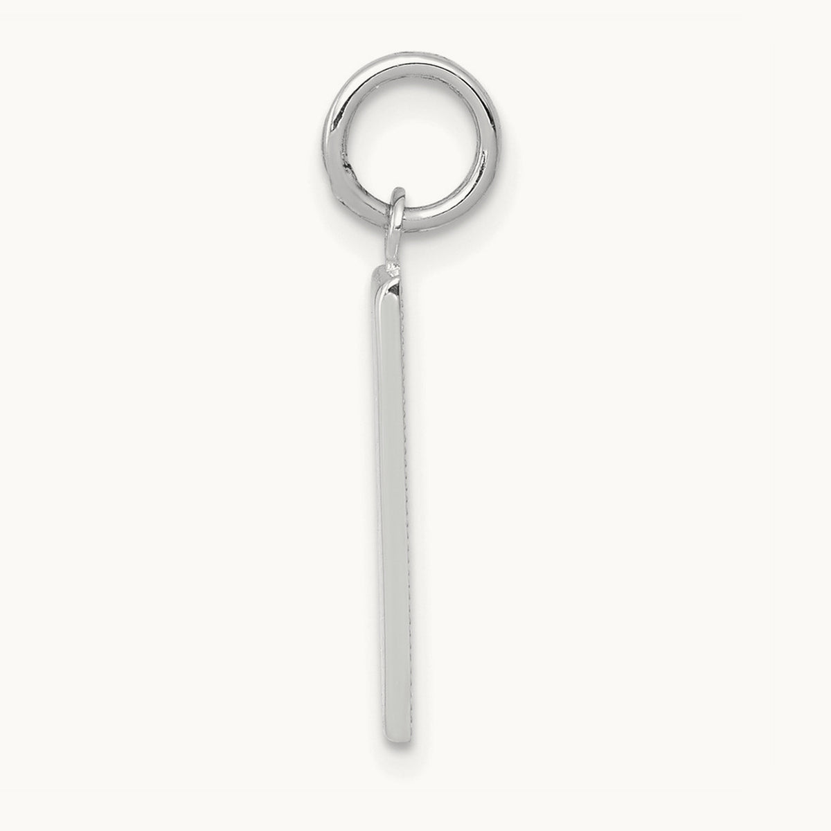 Medium Polished Number 1 Charm — 14K White Gold