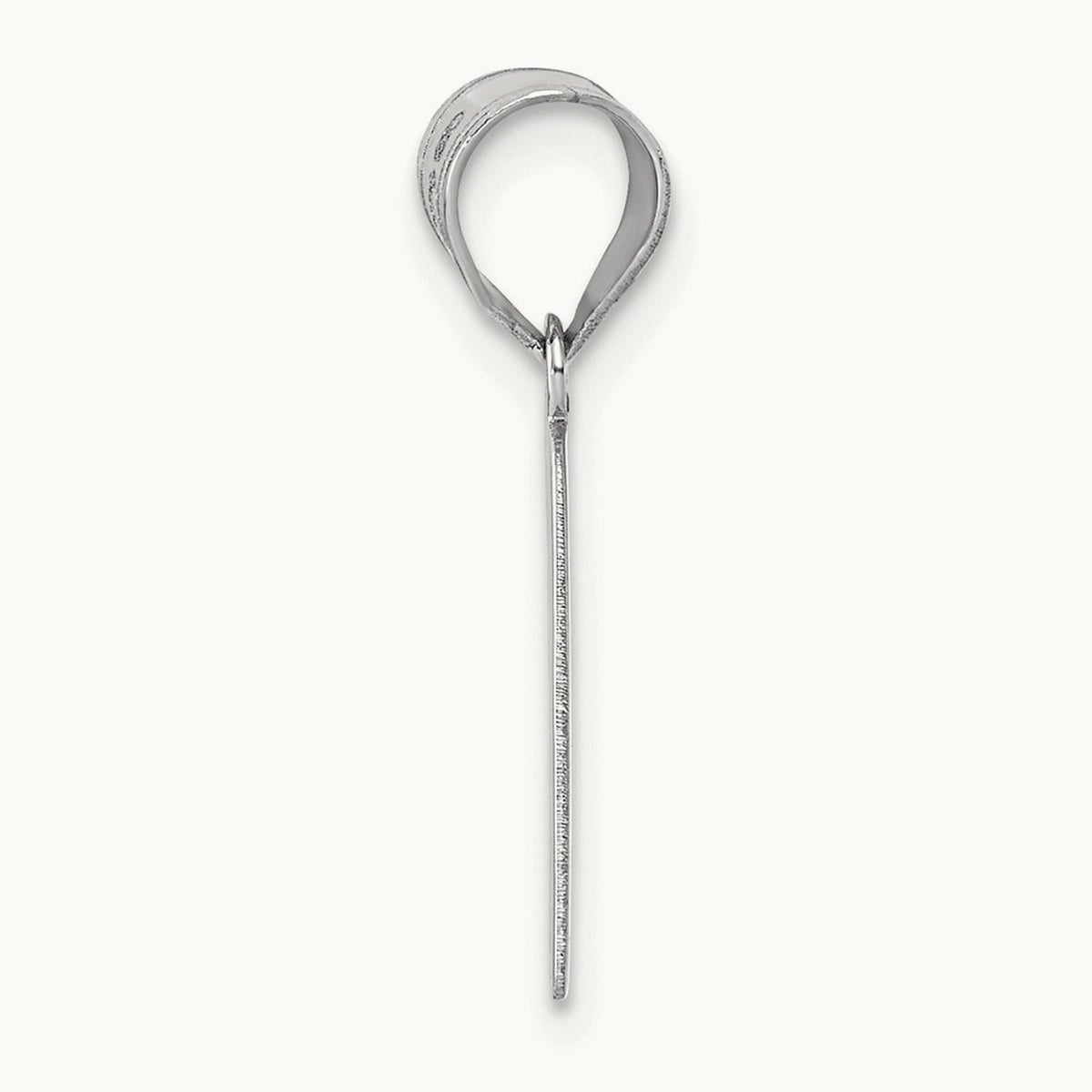 Polished Script Initial Pendant — 14K White Gold, K