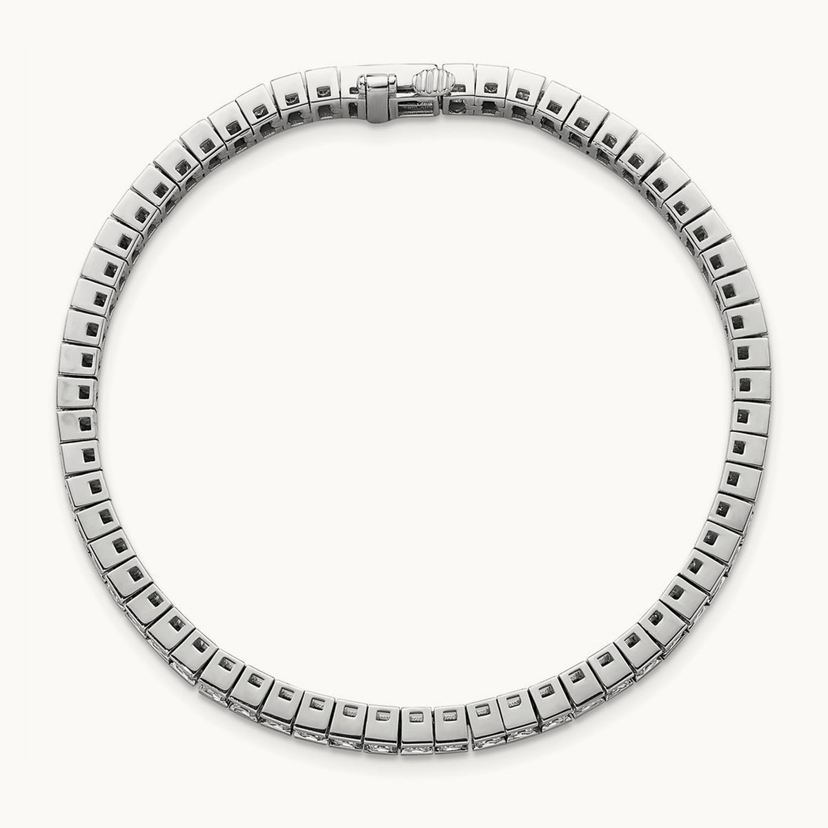 Princess Tennis Bracelet, 7.00 ct tw Lab-Grown Diamond — 14K White Gold